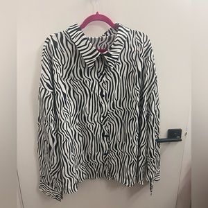 Zebra print button down